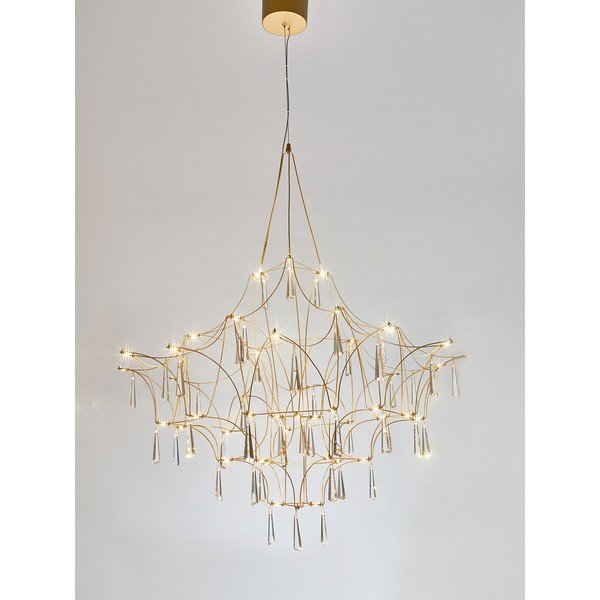 Aranyszínű fém LED függőlámpa ø 80 cm Goro – Nova Luce-image-3