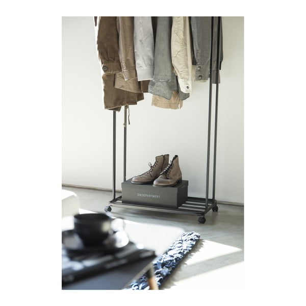 Fekete fém gurulós ruhatartó állvány Tower – YAMAZAKI-image-3