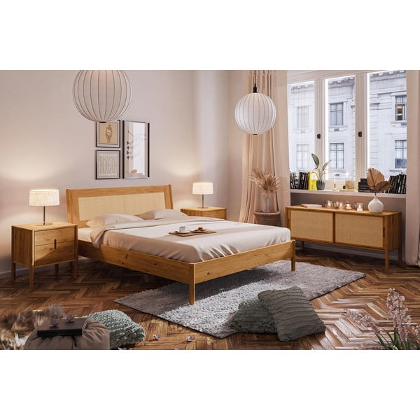 Natúr színű tölgyfa egyszemélyes ágy 90x200 cm Pola – The Beds-image-3