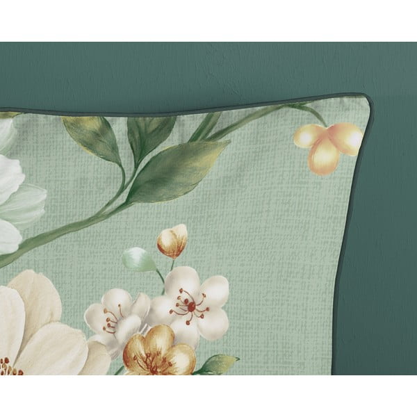 Zöld egyszemélyes-hosszabbított pamut-szatén ágyneműhuzat 140x220 cm Sizena – Descanso-image-3