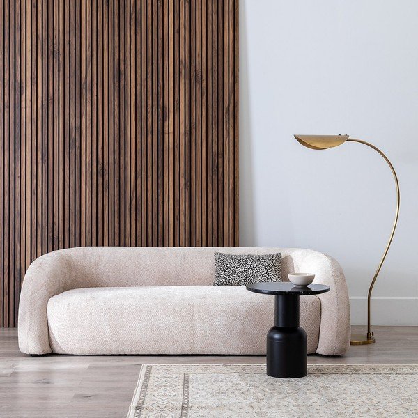 Bézs zsenília kanapé 200 cm Minimal – Ixia-image-1