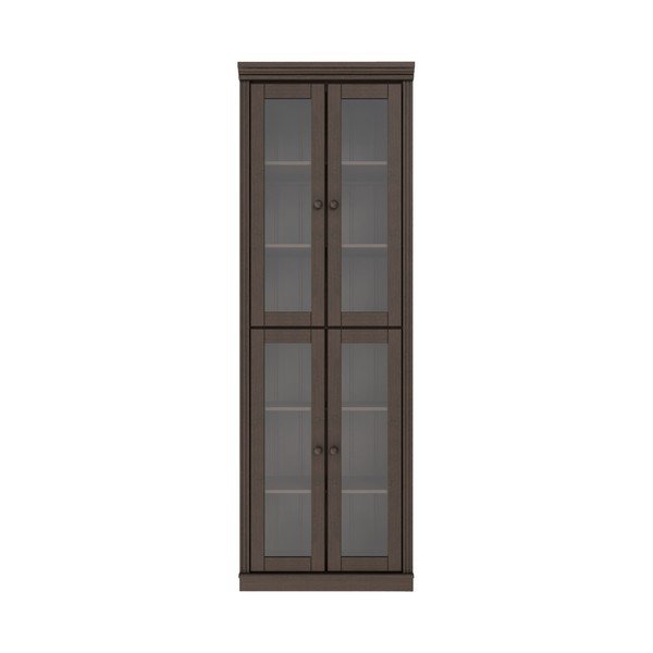 Sötétbarna borovi fenyő tálalószekrény 74x223x37 cm Anita – Støraa