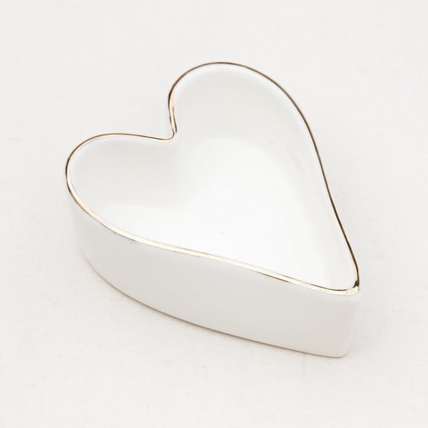 Szív alakú fehér kerámia tálka - Caroline Gardner