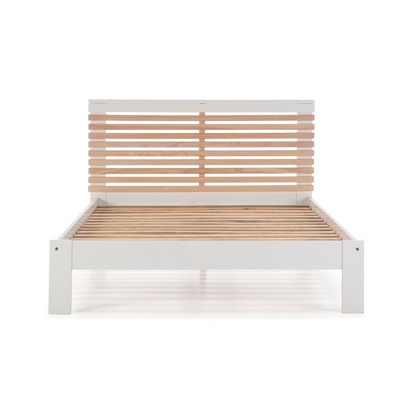 Fehér franciaágy ágyráccsal 140x190 cm Vectra – Marckeric-image-2