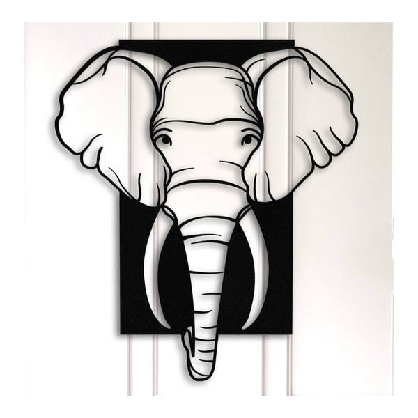 Elephant fekete fém fali dekoráció