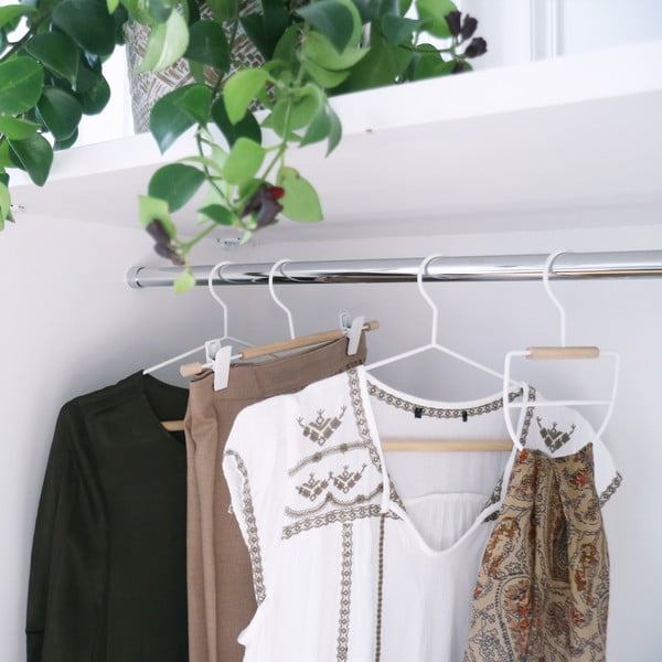 Frosted 2 db fehér vállfa fa részletekkel - Compactor-image-1