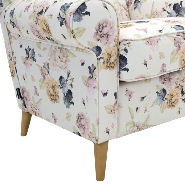 Anton fehér virágmintás füles fotel - Max Winzer-image-1