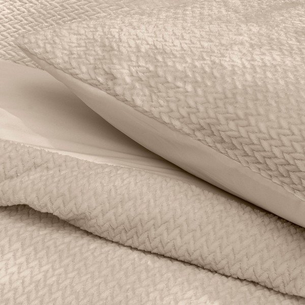 Bézs kétszemélyes-hosszabbított háromrészes flanel ágyneműhuzat 240x220 cm Flanela – douceur d'intérieur-image-2