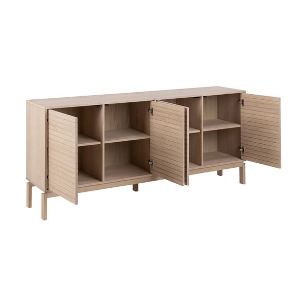 Natúr színű alacsony komód tölgyfa dekorral 180x80 cm Linley – Actona-image-3