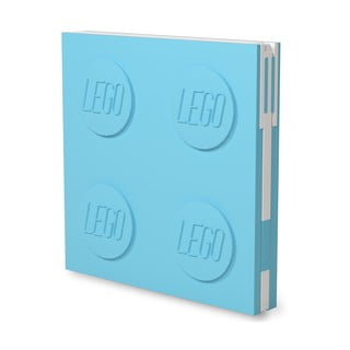 Türkiz négyszögletes jegyzetfüzet zselés tollal, 15,9 x 15,9 cm - LEGO®