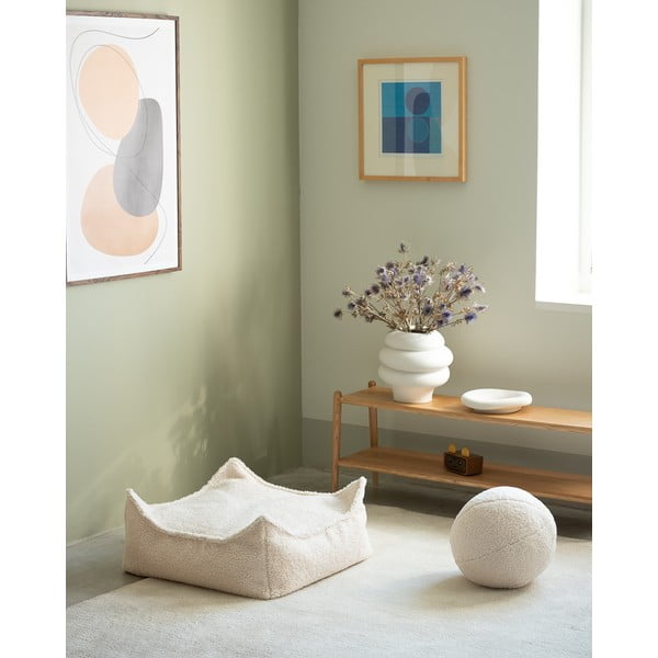 Krémszínű buklé gyerek babzsákfotel Square – Wigiwama-image-4