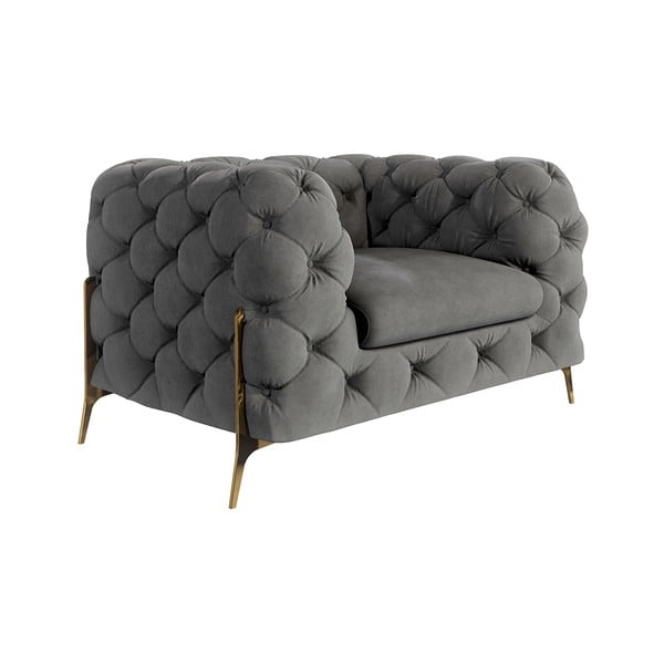 Szürke bársony fotel Chelsea Bis – Ropez