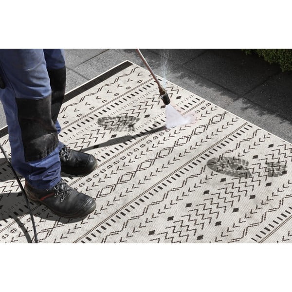 Kuba fekete-krémszínű kültéri szőnyeg, 80 x 250 cm - NORTHRUGS-image-1