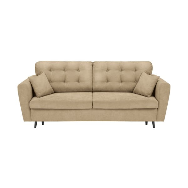 Lyon bézs háromszemélyes kinyitható kanapé, tárolóhellyel - Cosmopolitan Design