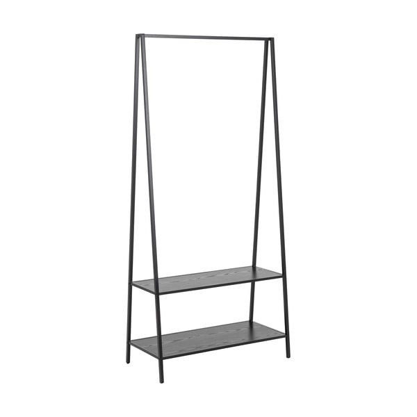 Fekete ruhatartó állvány kőrisfa dekorral Seaford – Actona-image-2