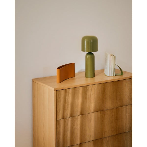 Natúr színű komód tölgyfa dekorral 90x79x50 cm Helvine – Kave Home-image-4