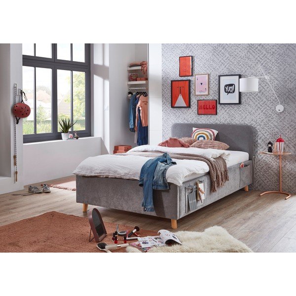 Szürke gyerekágy ágyrács nélkül 120x200 cm Cosy – Meise Möbel-image-1