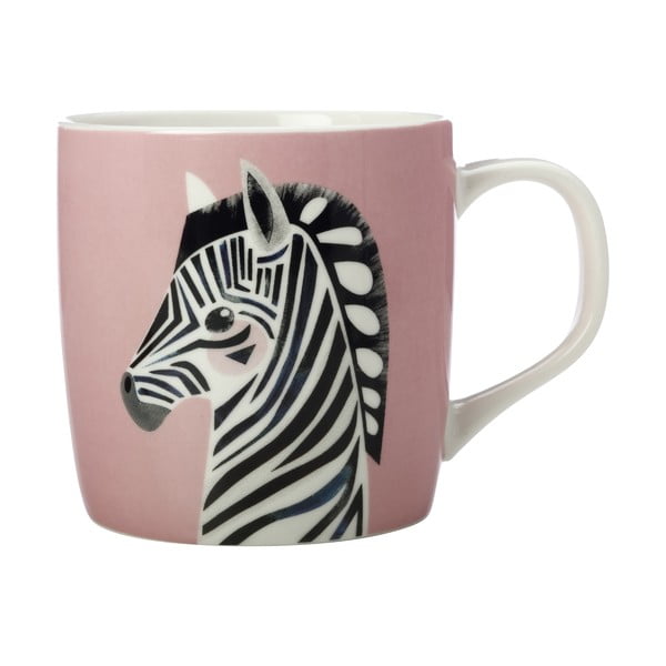 Pete Cromer Zebra rózsaszín porcelán bögre, 375 ml - Maxwell & Williams