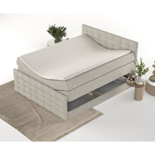 Bézs ágyneműtartós boxspring ágy 200x200 cm Blend – Maison de Rêve-image-4