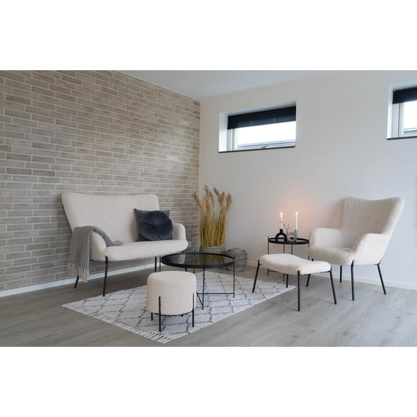 Krémszínű műszőrme puff Alford – House Nordic-image-3