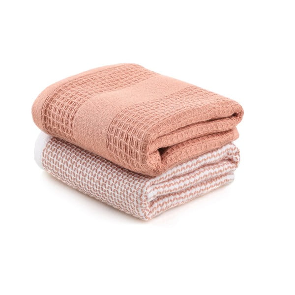 Lazacszínű darázsmintás törölköző szett 2 db-os 40x60 cm Betty – Foutastic