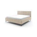 Bézs kárpitozott ágyneműtartós franciaágy ágyráccsal 180x200 cm Lizzano – Meise Möbel