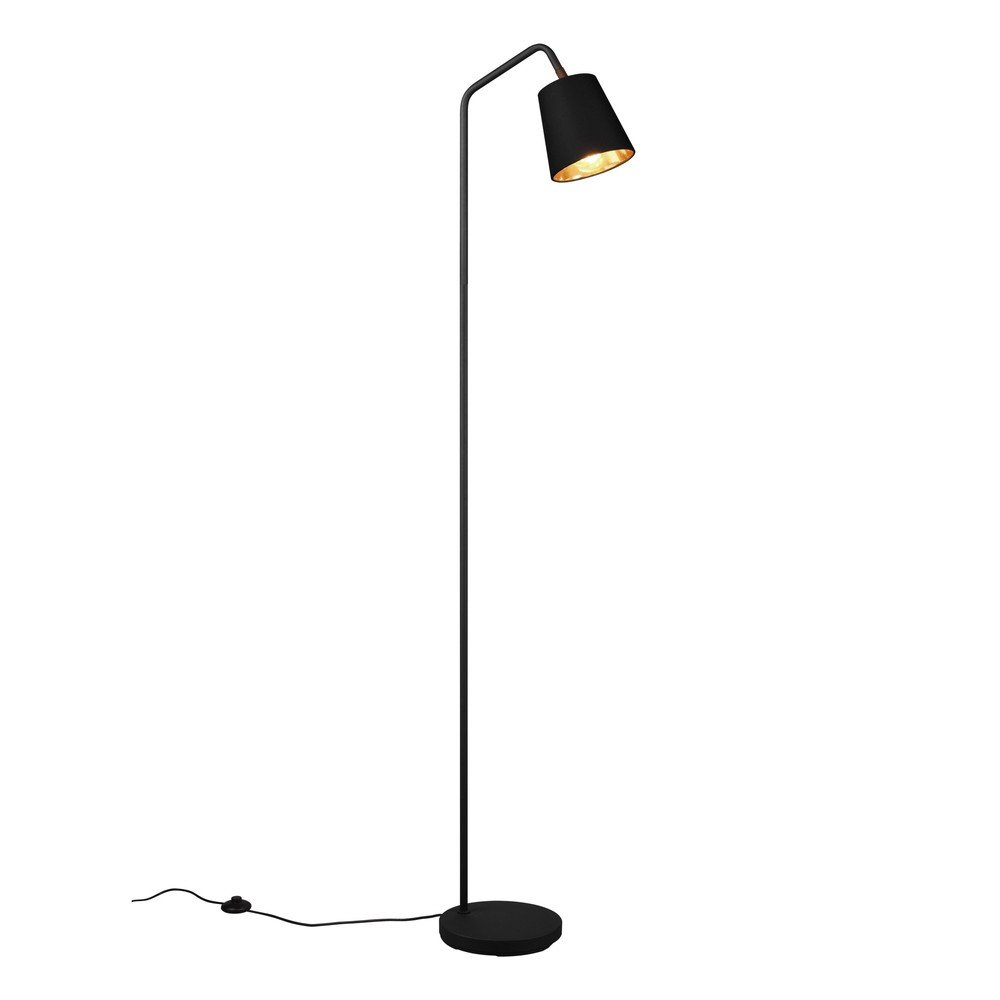 Fekete állólámpa textil búrával (magasság 148 cm) Buddy – Reality