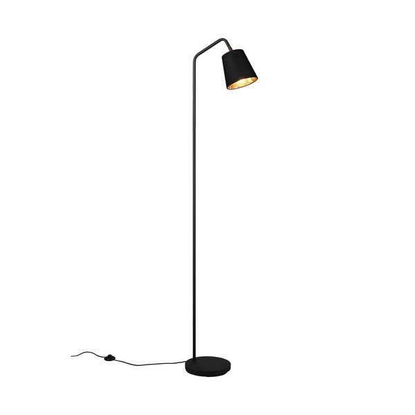 Fekete állólámpa textil búrával (magasság 148 cm) Buddy – Reality