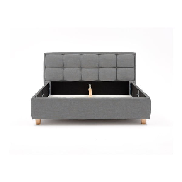 Karme világoskék kétszemélyes ágy ágyráccsal és tárolóhellyel, 160 x 200 cm - AzAlvásért-image-3