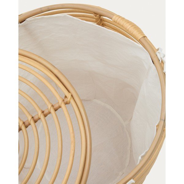Natúr színű rattan szennyeskosár Liora – Kave Home-image-3