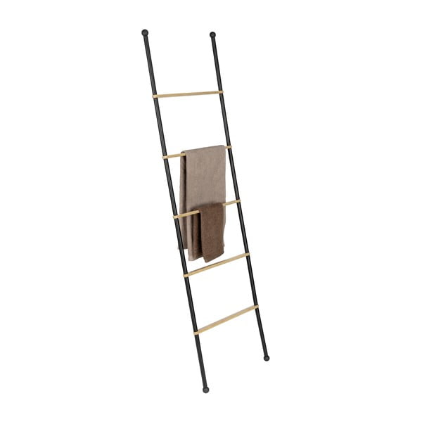 Fekete-natúr színű fém dekorációs létra Bambusa – Wenko-image-3