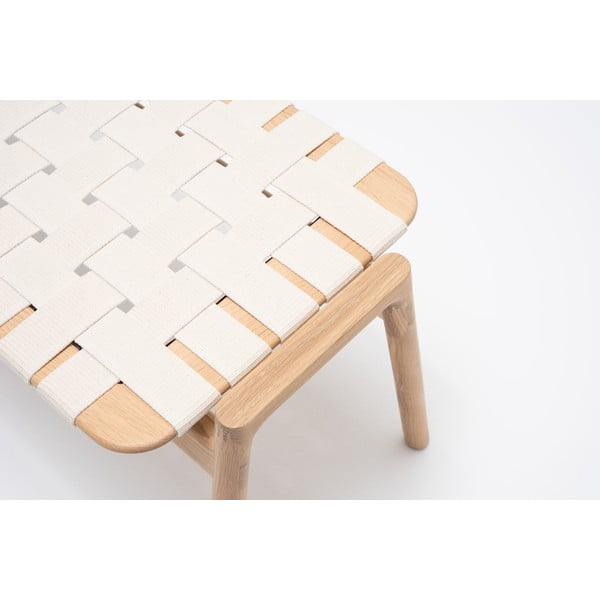 Fehér-natúr színű pad Klupa - Gazzda-image-1