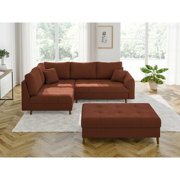 Téglavörös kordbársony lábtartó Ariella – Ropez-image-3