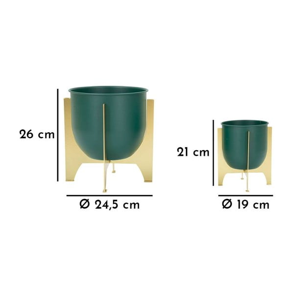Fém kaspó szett 2 db-os ø 24 cm Grent Shet – Mauro Ferretti-image-3