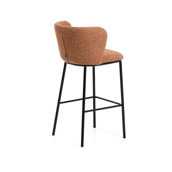 Terrakotta színű kárpitozott bárszék (ülésmagasság 75 cm) Ciselia – Kave Home-image-4
