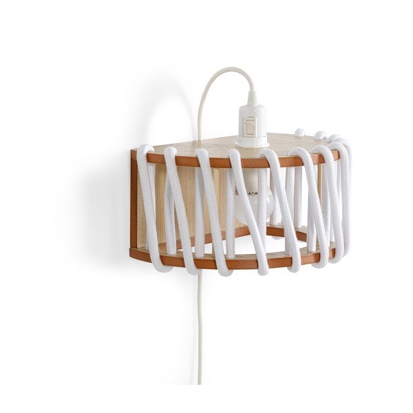 Macaron fehér falilámpa fa szerkezettel, hossz 30 cm - EMKO-image-2