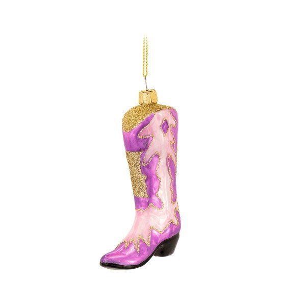 Üveg karácsonyfadísz 7 cm Cowboy Boot – Sass & Belle