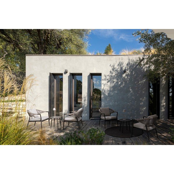 Khaki-szürkésbarna alumínium kétszemélyes kerti lounge szett Millor – Bizzotto-image-1