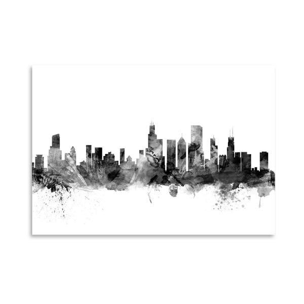 Chicago Illinois Skyline poszter, 42 x 30 cm - Americanflat