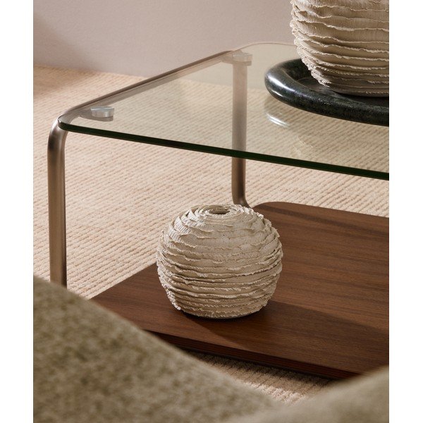 Krémszínű kerámia kézzel készített váza (magasság 15,5 cm) Evania – Kave Home-image-1