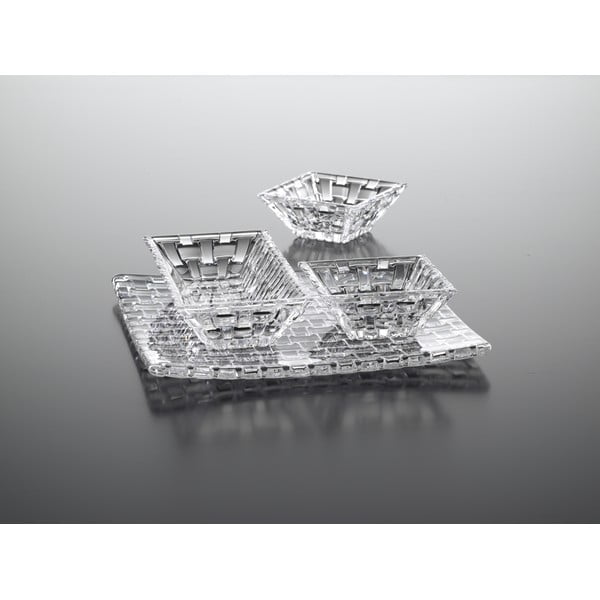 Bossa Nova 3 db kristályüveg tál és 1 db kristályüveg tálca - Nachtmann-image-1