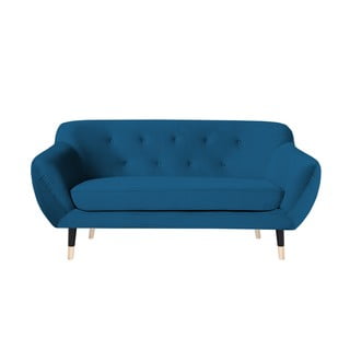 Amelie kék kanapé fekete lábakkal, 158 cm - Mazzini Sofas