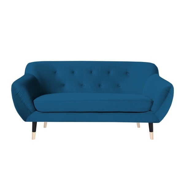Amelie kék kanapé fekete lábakkal, 158 cm - Mazzini Sofas