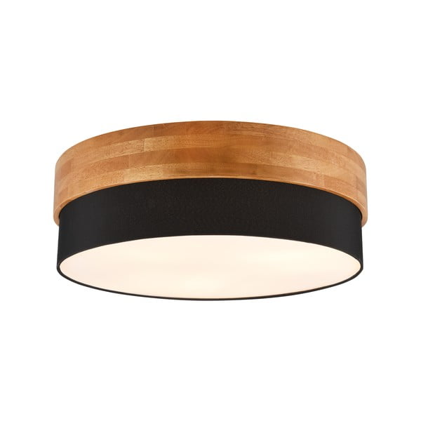 Fekete-natúr színű mennyezeti lámpa textil búrával Seasons – Trio-image-1