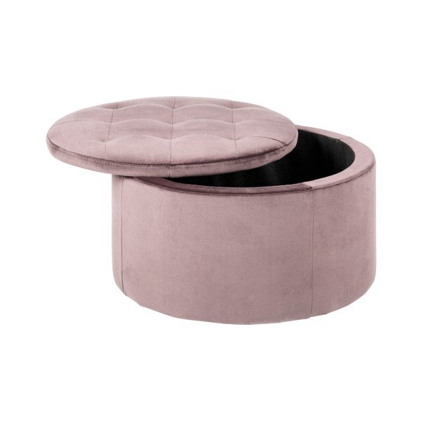 Vic rózsaszín bársony puff, ⌀ 60 cm - Actona-image-1