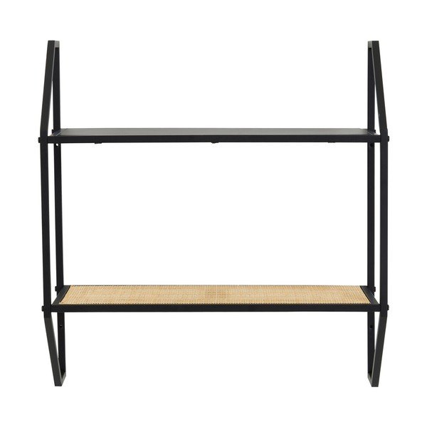 Fekete-natúr színű többszintes fém fali polc 61 cm Depok – Premier Housewares-image-4