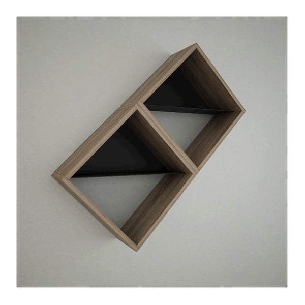 Daniele Double Brown barna négyzet alakú fali polc, szélesség 56 cm