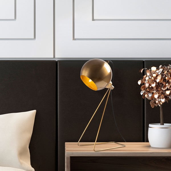 Rézszínű asztali lámpa fém búrával (magasság 45 cm) Oala – Opviq lights-image-3