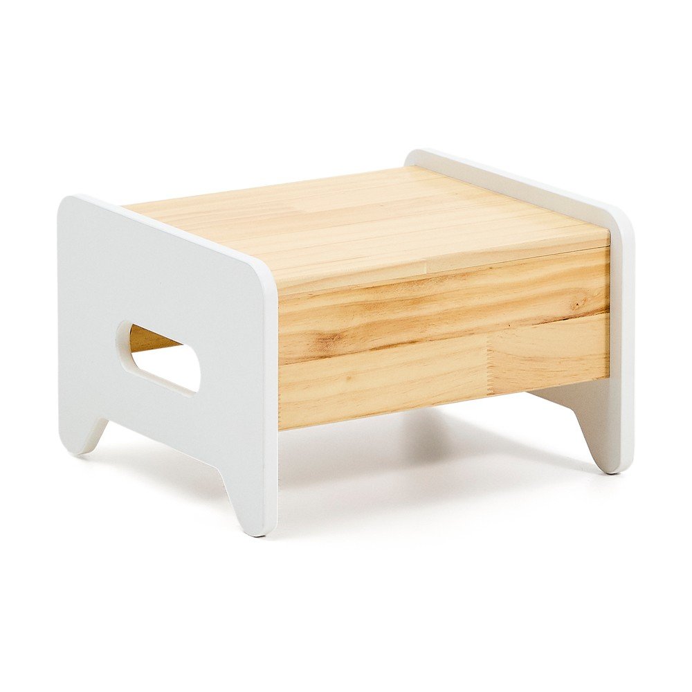 Fehér-natúr színű borovi fenyő fellépő Cecilia  Kave Home