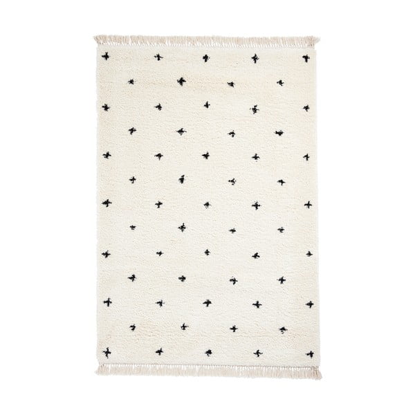 Boho Dots fehér-fekete szőnyeg, 120 x 170 cm - Think Rugs